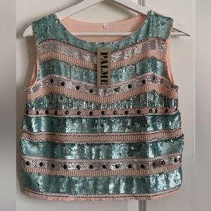 Pink and Blue Sparkly Top